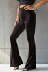 'Ruth' Ribbed High Waist Flare Pants - Celes Fashion